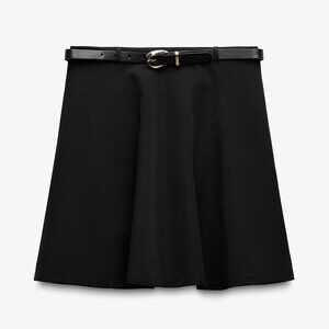 Zara Black Belted Skirt